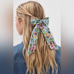 Hair Accessories: Large Poplin Bow with Floral Print by Hill House Home